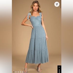 Lulus slate blue midi dress